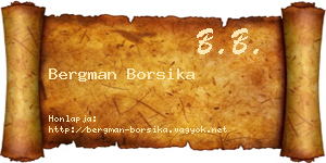 Bergman Borsika névjegykártya